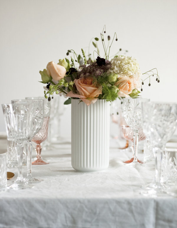 Lyngby Vase 20,5cm white glossy