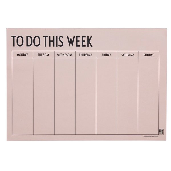 DESIGN LETTERS Weekly Planner, pink