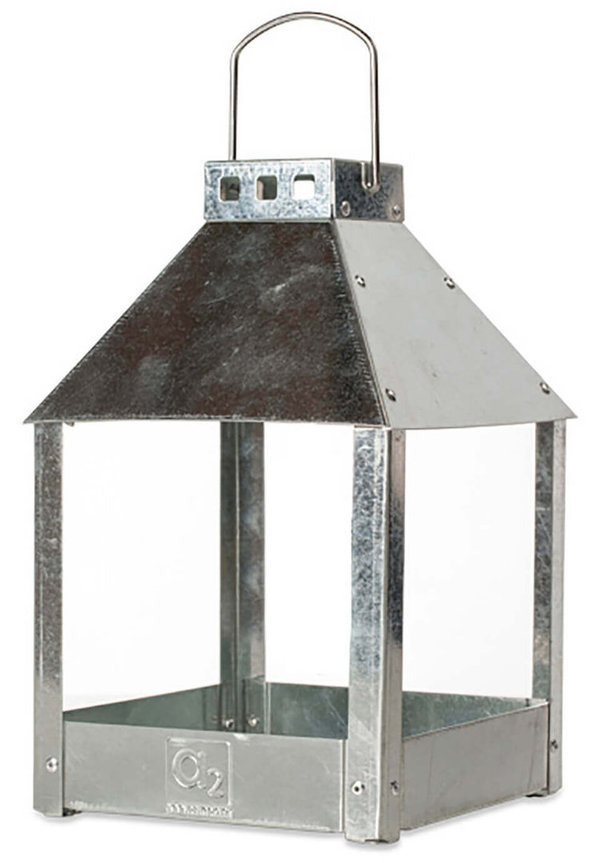 a2 Living Mini Quadro Vogelfutterhaus, galvanized